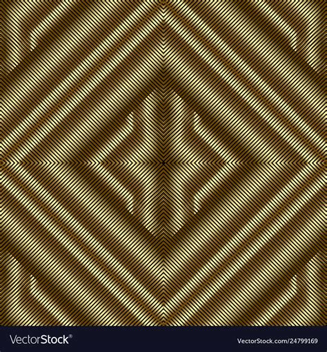 Gold Surface Geometric Lines 3d Seamless Pattern Vector Image