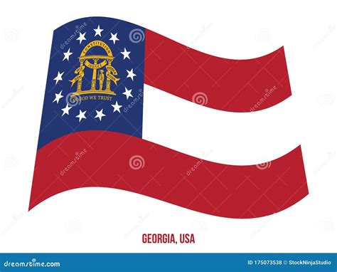 Georgia Flag Waving Vector Illustration On White Background Usa State