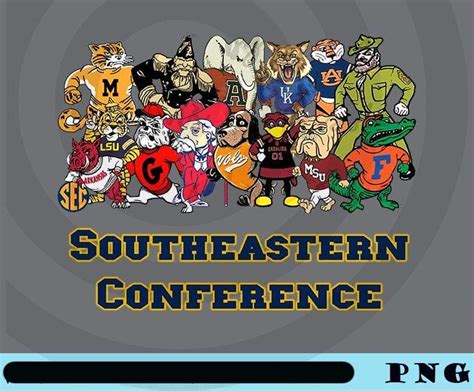 Sec Southeastern Conference Vintage Mascots Original Sec Mascots