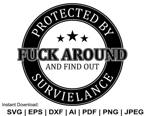 Protected By Fuck Around And Find Out Surveillance Svg Etsy