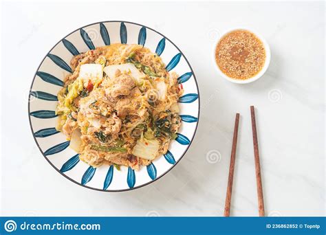 Stir Fried Thai Styled Sukiyaki Or Stir Fried Vermicelli With Pork And