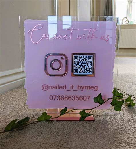 Qr Code Acrylic Sign Qr Signs Social Media Sign Signage Salon Signs