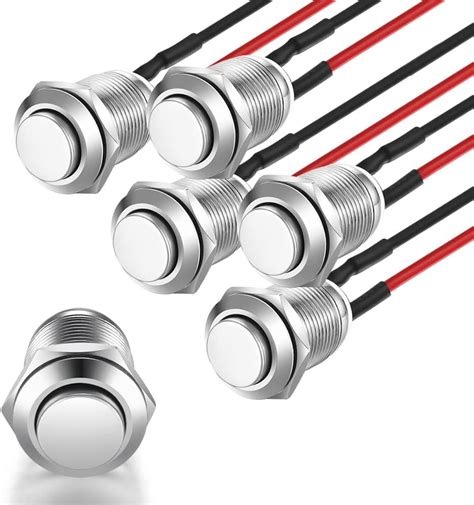 Gebildet 10 Pcs 12mm Waterproof Push Button Momentary Stainless Steel