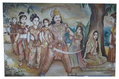 Raavan Scene Canvas Oil Painting at Rs 7000 | Oil Canvas Painting in ...