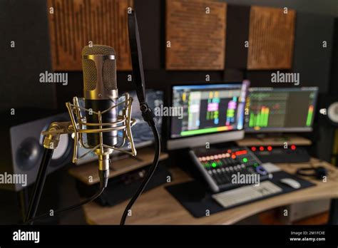 professional microphone   small  sound production studio