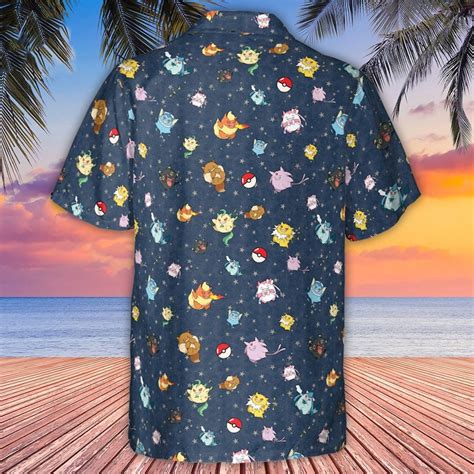 Gengar As Eevee Pokemon Pattern Hawaiian Shirt Button Down Shirt