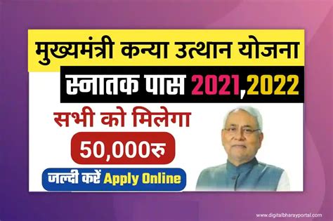 Mukhyamantri Kanya Utthan Yojana Graduation 2022 Apply Online