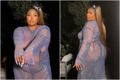 Singer Lizzo Attended Cardi Bs Party In A Nearly Naked Fishnet Dress