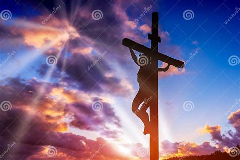 Jesus Christ Crucifix Cross On Heaven Stock Illustration Illustration