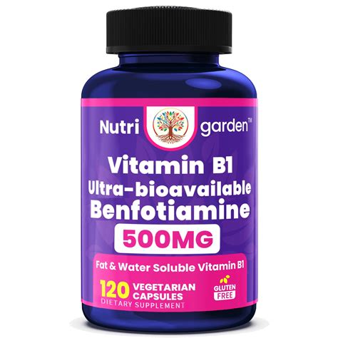 Vitamin B 1 Thiamine 500 Mg 120 Vegetarian Capsules Walmart