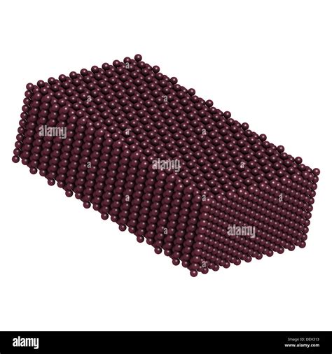 Plutonium (Pu) metal, crystal structure. Atoms are represented as color ...