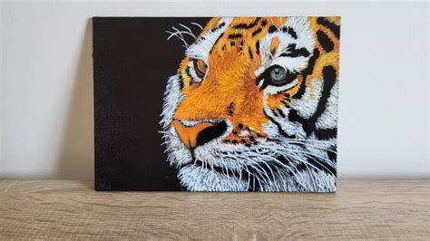 Tiger Acrylic Painting Tiger Painting Original Animal Art Painting by Vics Art | Saatchi Art