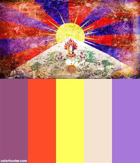 Tibet Flag Color Palette Pop Art Colors Pantone Palette Color Palette