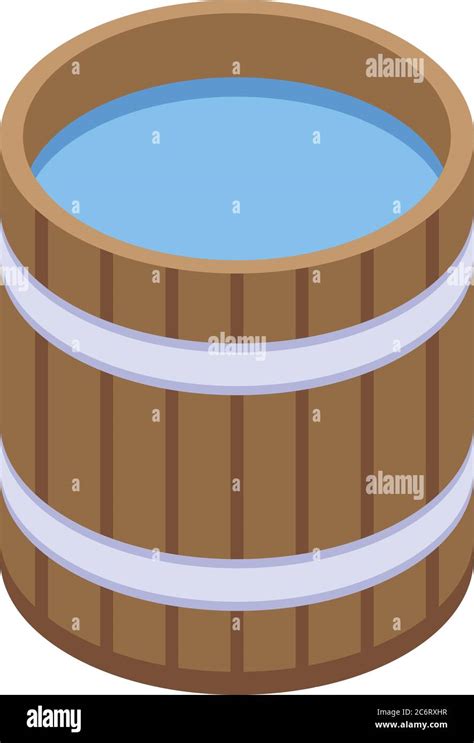 Sauna Water Bucket Icon Isometric Style Stock Vector Image Art Alamy