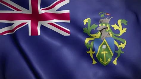 Pitcairn Islands Flag Background Realist Stock Video Pond