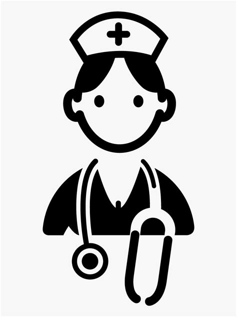 Nurse Logo Png Healthcare - Black And White Nurse Clip Art, Transparent Png , Transparent Png ...