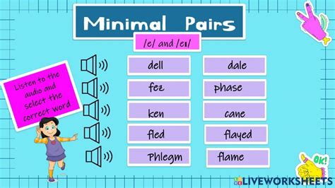 Minimal Pairs Worksheet For University Live Worksheets