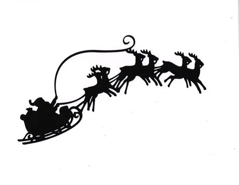 LARGE Santa Sleigh reindeer Silhouette die by simplymadescrapbooks