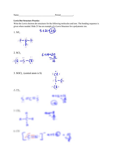 SOLUTION: 01 lewis dot structure practice 2 - Studypool