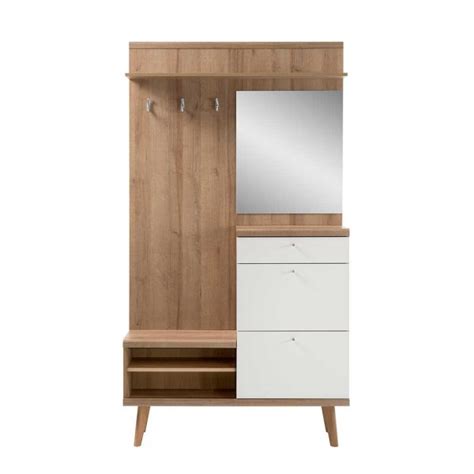 Kompaktgarderobe Levanca In Wei Und Eichefarben Im Skandi Design