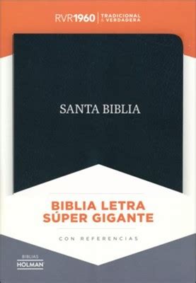 Biblia Rvr Letra Super Gigante Piel Fab Negra Ind Rvr