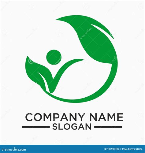 A Folha Planta Logotipo Ecologia Pessoa Bem Estar Verde Folhas