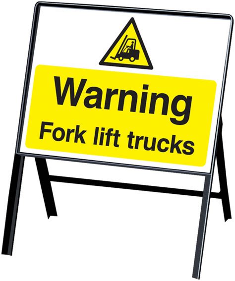 Warning Forklift Trucks Stanchion Signs