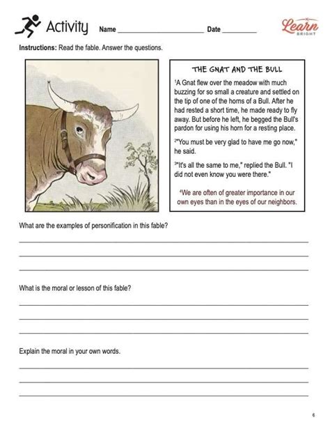 Aesops Fables Reading Comprehension 3 Freeology Worksheets Library