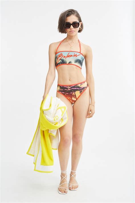 Balmain Bandeau Bikini And Brief ShopStyle Two Piece Swimsuits