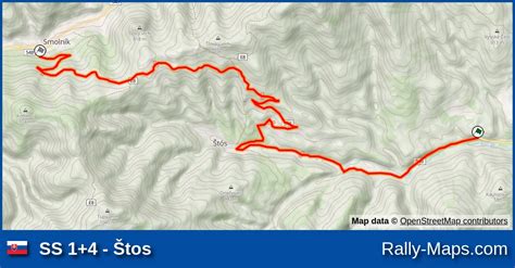 SS 1 4 Štos stage map Rally Košice 2016 ORB Rally Maps