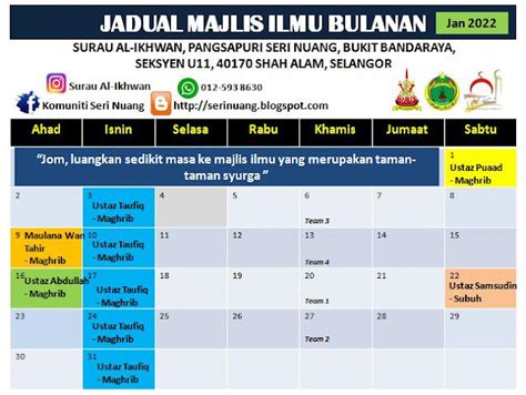 Komuniti Pangsapuri Seri Nuang Bbsa Sek U Majlis Ilmu Jan