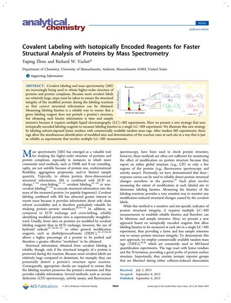 PDF Covalent Labeling With Isotopically Encoded Reagents For Faster