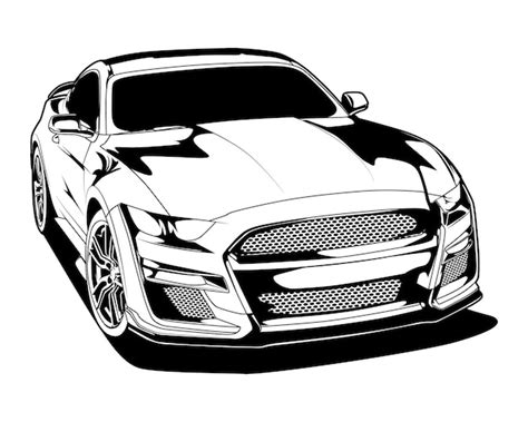 Carro Esportivo Preto E Branco Ou Ilustra O Vetorial De Supercarro