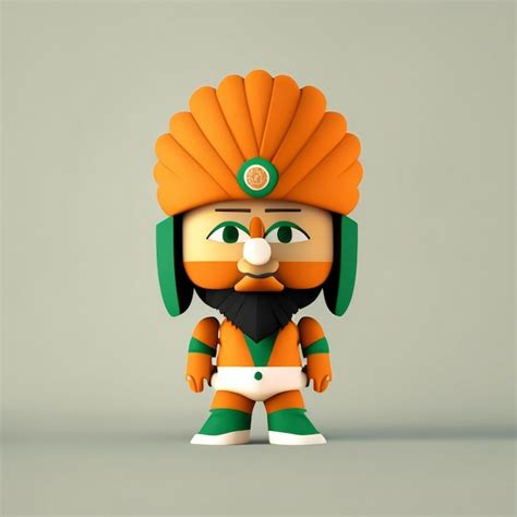 Premium AI Image | Mascot character in orange green and white colors Generative AI