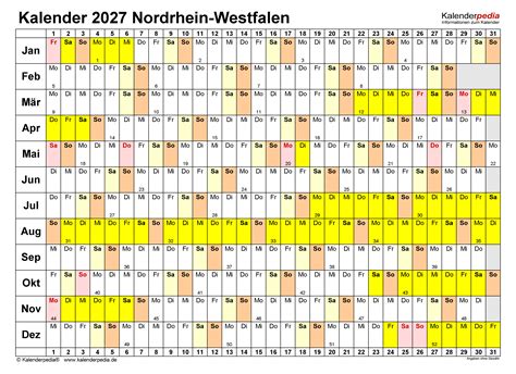 Kalender Nrw Ferien Feiertage Pdf Vorlagen