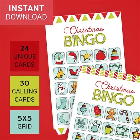 25 Free Printable Christmas Bingo Cards