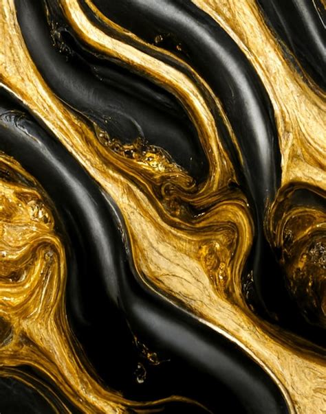 Premium Photo Golden And Black Liquid Marble Background 3d Wallpaper