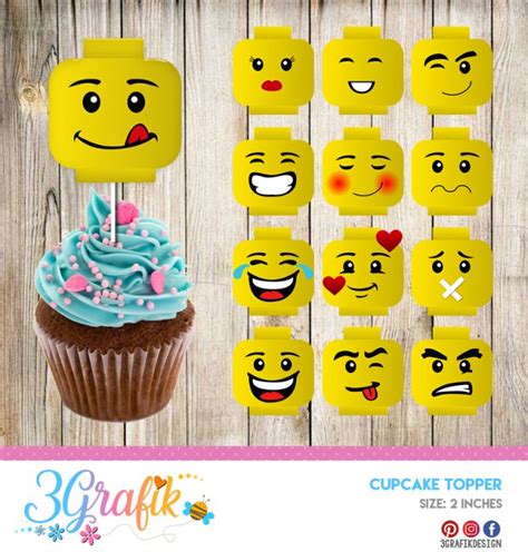 Lego Cupcake Topper Printable 3grafik