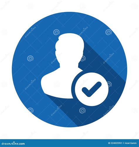 User Profile Sign Web Icon With Check Mark Glyph User Authorized