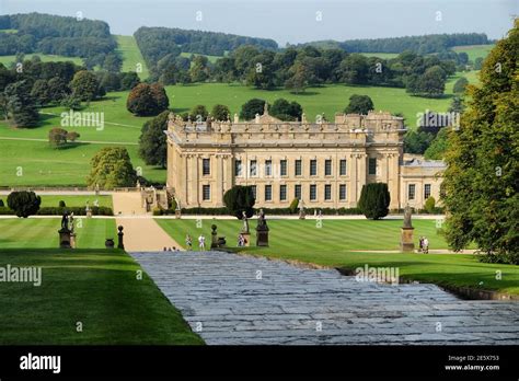 The Cascade Leading Down To Chatsworth House In The Peak District