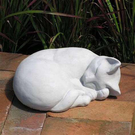 Classic Sleeping Cat Cement Garden Statue Gnccs By Fairydreamgarden On Etsy