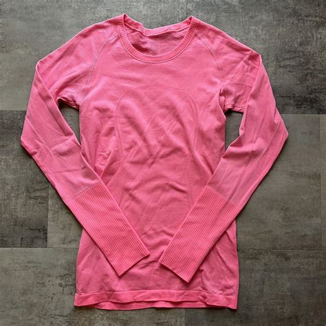 Size 6 Hot Pink Lululemon Long Sleeve Swiftly Tech Depop