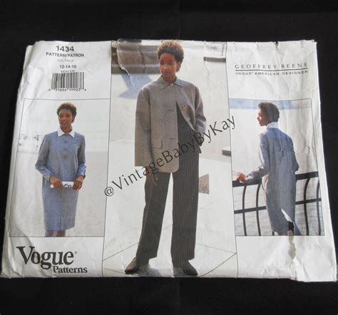 Vogue Geoffrey Beene Pattern 1434 Size 12 14 16 American Designer Loose