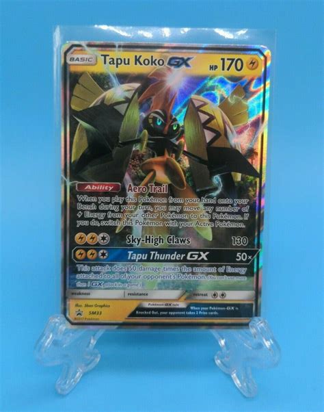 Mavin Tapu Koko GX SM33 Holographic Black Star Promo Pokémon TCG Near