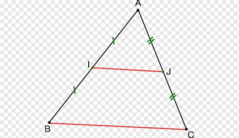 삼각형 Théorème des milieux 중간 점 정리 선분 삼각형 png PNGWing