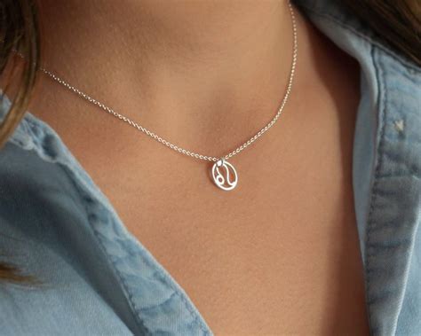 Leo Necklace Sterling Silver Zodiac Necklace Leo Birthday Etsy Leo