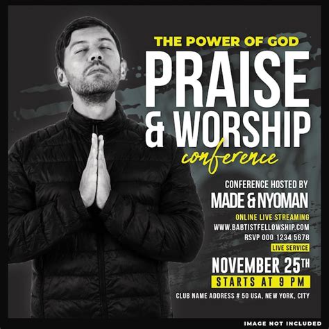 Free Psd Praise And Worship Social Media Post Template Design