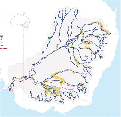 River regulation in the Murray-Darling Basin, showing the location of ...