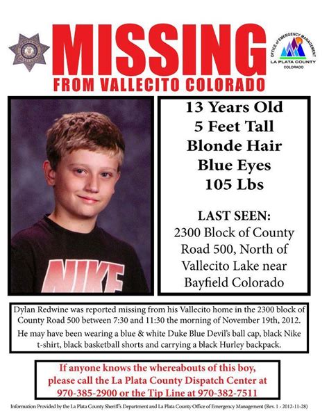 Amber Alert Dylan Redwine Of Colorado Amber Alert Dylan Looking