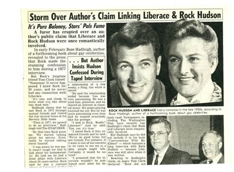 Rock Hudson Liberace 1 Page Magazine Photo Clipping C1144